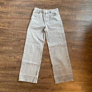 Zara Women’s High Rise Wide Leg Jeans Beige / Light Taupe Size 4